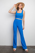 Load image into Gallery viewer, Sonic Blue Ribbed Pintuck Leggings
