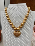 Chunky Heart Beaded Necklace