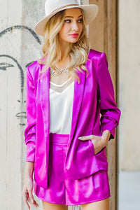 French Rose Satin Blazer