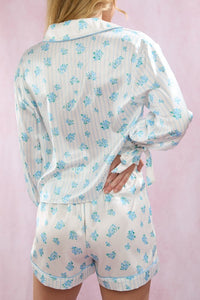 Something Blue Satin Pajama Set