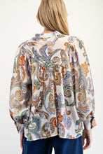 Load image into Gallery viewer, Paisley Bubble Sleeve Blouse
