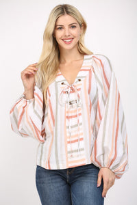 Sweet Treat Lace-Up Blouse