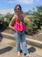 Floral Frenzy Braided Strap Top