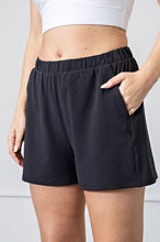 Load image into Gallery viewer, Black Crinkle Woven Shorts
