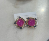 Color Mix Square Earrings