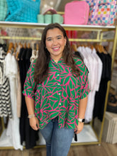Load image into Gallery viewer, Green Oasis Oversized Button Down Blouse
