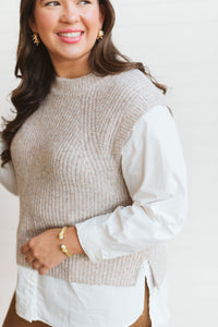 Kinzey Layered Sweater Vest Top