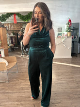 Load image into Gallery viewer, Velvet Dreams Cowl Neck Jumpsuit
