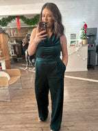 Velvet Dreams Cowl Neck Jumpsuit