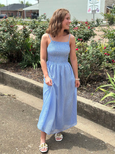 Seaside Smocked Striped Dress