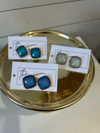 Square Stone Studs