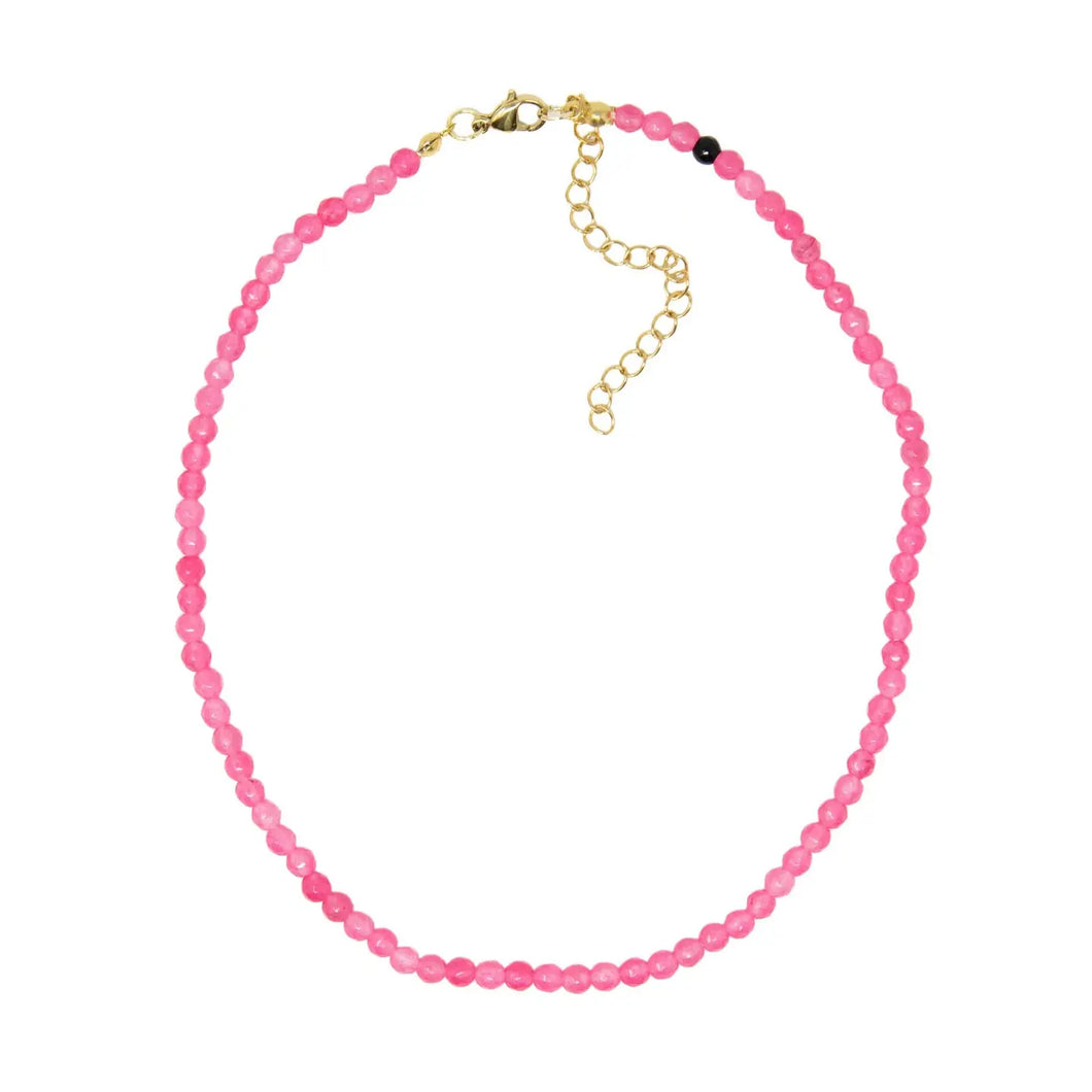 Bright Pink Rue 14 Inch Necklace