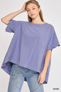 Salli Scallop Oversized Top