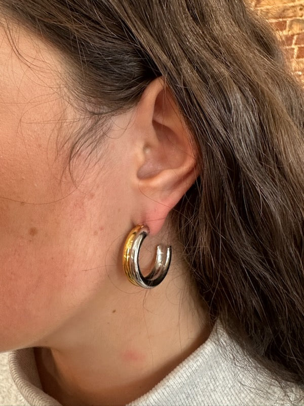 2 -Tone Hoop Earrings