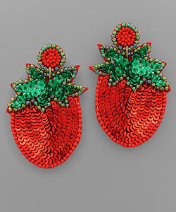 Strawberry Sequin Earrings