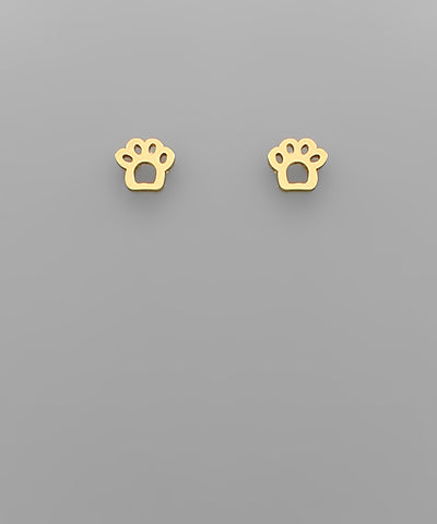 Brass Dog Paw Studs