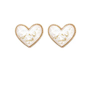 Load image into Gallery viewer, Golden Flakes Heart Earrings
