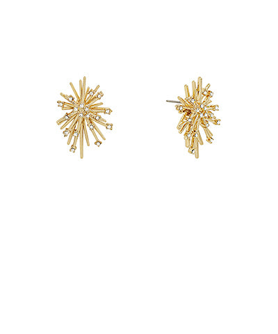 Gold Snowflake Crystal Earrings