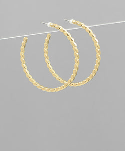 Rope Texture Brass Hoops