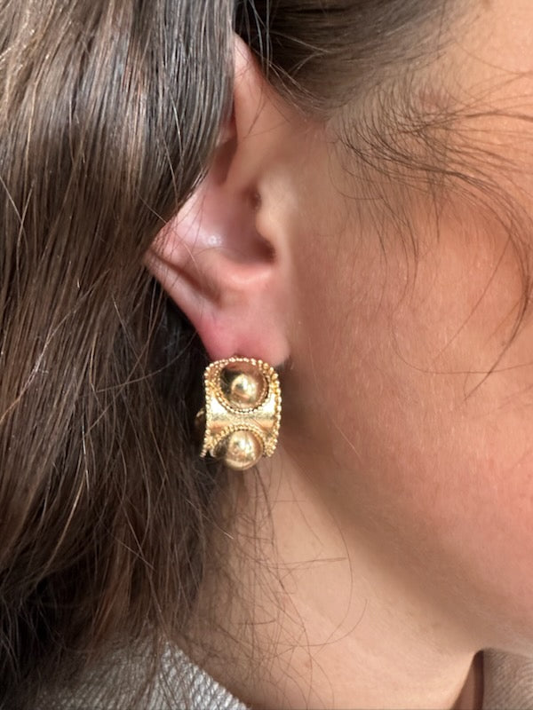 Accented Dome Hoop Earrings