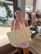 Rainbow Scalloped Tote Bag