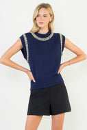 Fashionably Late Sleeveless Knit Top