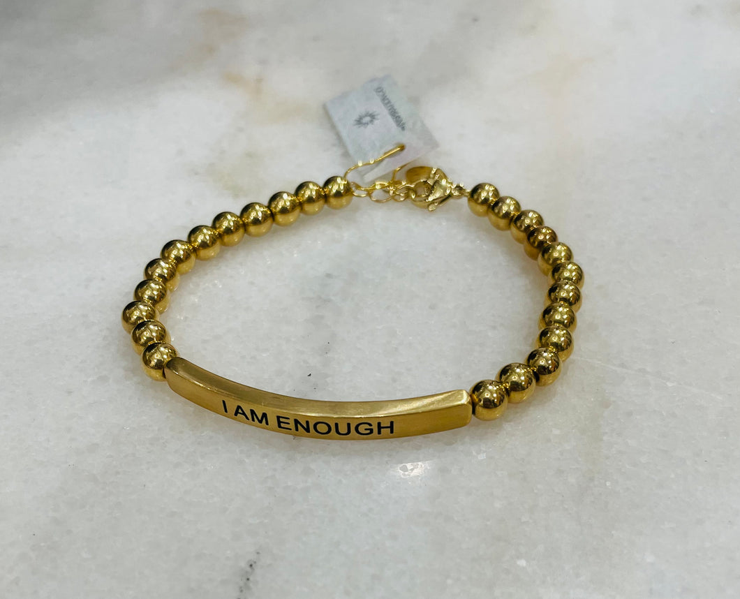 I Am Enough Gold Bracelet