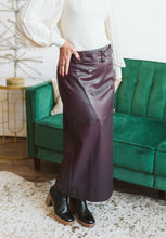 Load image into Gallery viewer, Diana Faux Leather Midi Skirt
