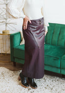 Diana Faux Leather Midi Skirt