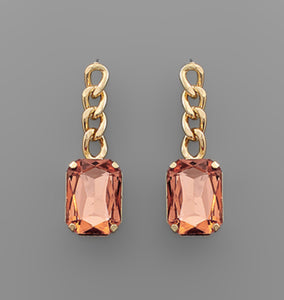 Crystal Drop Chain Earrings