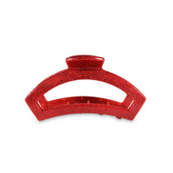 Teleties Open Red Glitter Medium Hair Clip