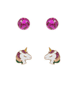 Unicorn Glitter Earrings Set
