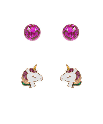 Unicorn Glitter Earrings Set