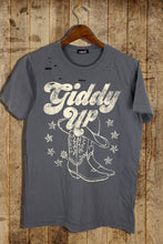 Load image into Gallery viewer, Giddy Up Distressed Tee
