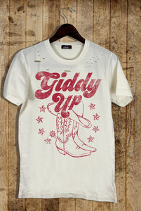 Giddy Up Distressed Tee