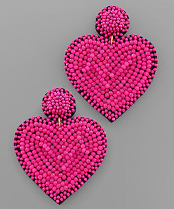 Happy Heart Beaded Earrings