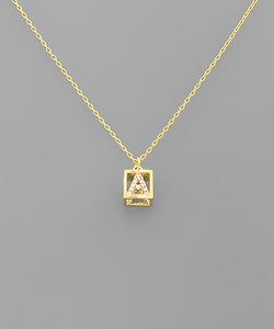 Cubed Initial Necklace