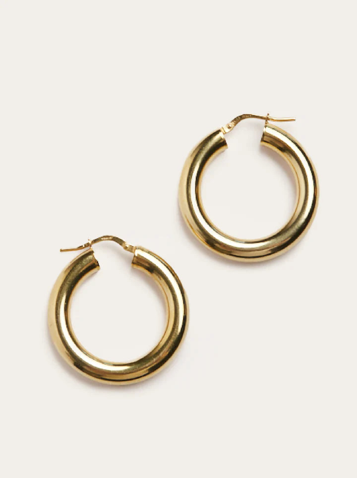 Air Hoops: Gold Plated Silver: 30mm