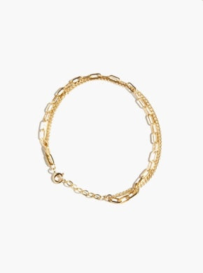 Layered Chain Bracelet: Gold-filled