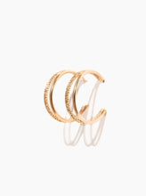 Load image into Gallery viewer, Sparkle Double Hoops: Gold-filled
