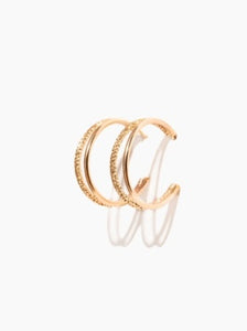 Sparkle Double Hoops: Gold-filled