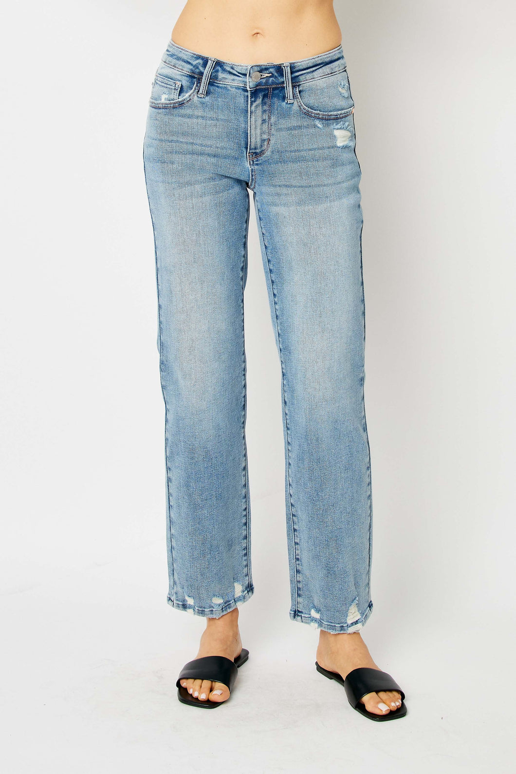 Medium Wash Straight Jean