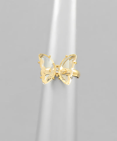 Glass Butterfly Ring