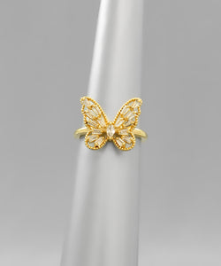 Crystal Butterfly Ring