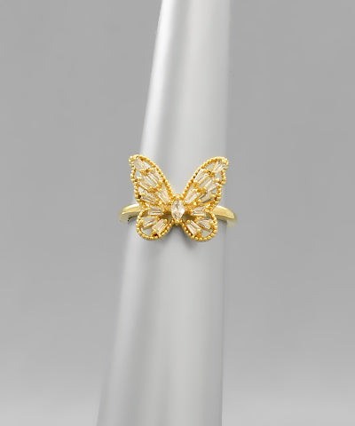 Crystal Butterfly Ring