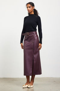 Diana Faux Leather Midi Skirt