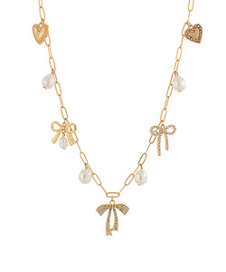 Bows & Hearts Charm Necklace