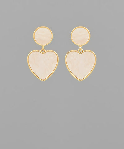 Mother of Pearl Heart Earrings