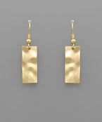 Hammered Rectangle Earrings