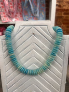 Blue Disc Beaded Necklace